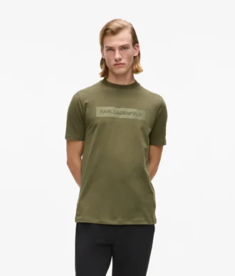 T-shirt con logo in raso