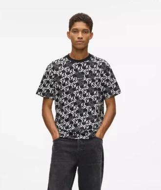 T-shirt con monogramma all-over