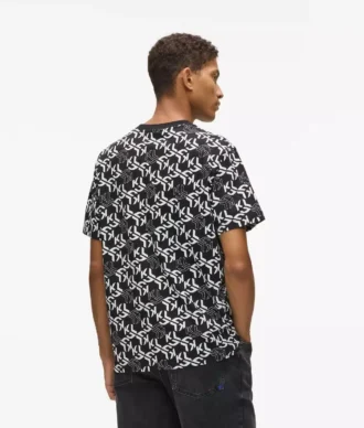 T-shirt con monogramma all-over