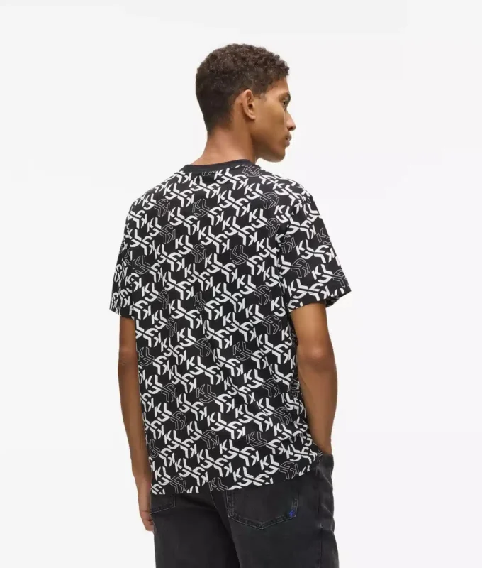 T-shirt con monogramma all-over