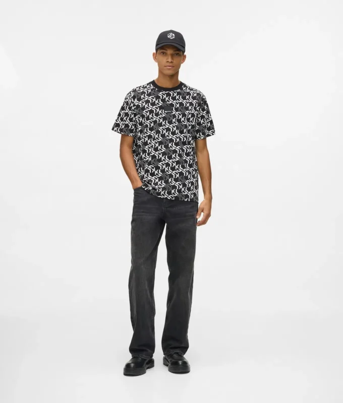 T-shirt con monogramma all-over
