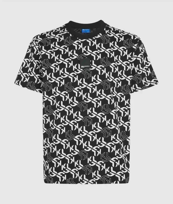 T-shirt con monogramma all-over