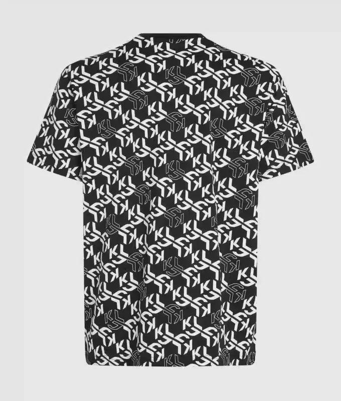 T-shirt con monogramma all-over