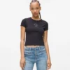 T-shirt con monogramma borchiato T-shirt con monogramma borchiato