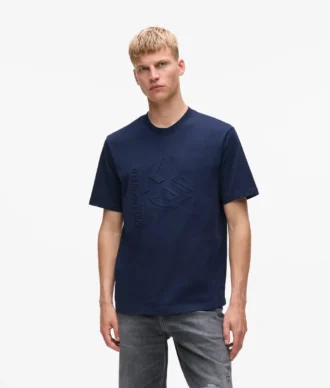 T-shirt con monogramma in rilievo