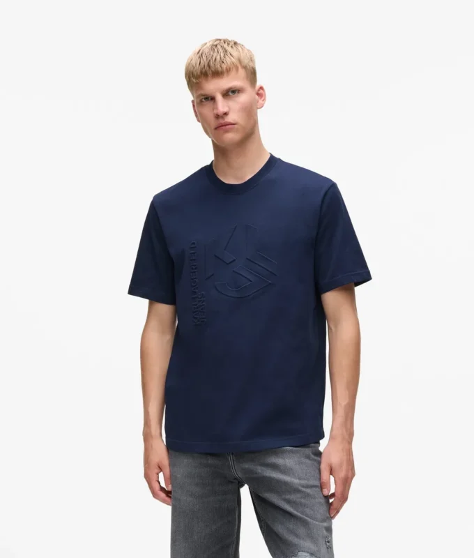 T-shirt con monogramma in rilievo T-shirt con monogramma in rilievo