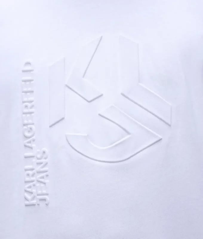 T-shirt con monogramma in rilievo T-shirt con monogramma in rilievo