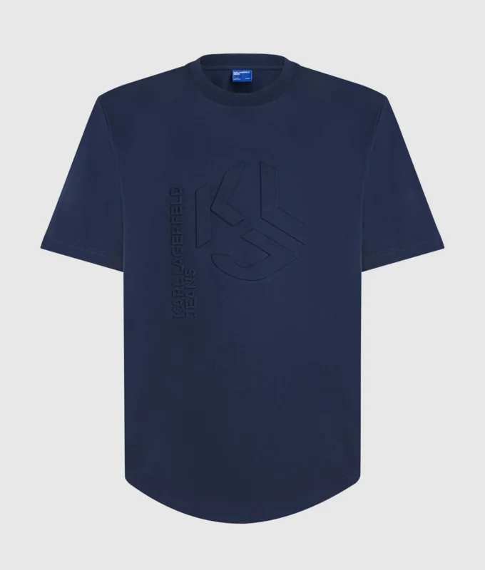 T-shirt con monogramma in rilievo T-shirt con monogramma in rilievo