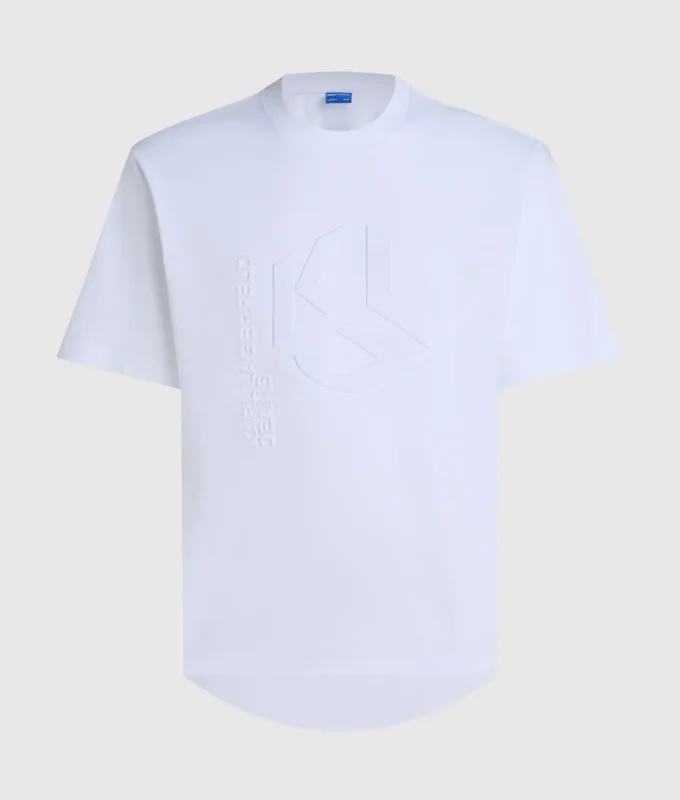 T-shirt con monogramma in rilievo T-shirt con monogramma in rilievo
