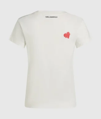 T-shirt con scollo a V e cuori
