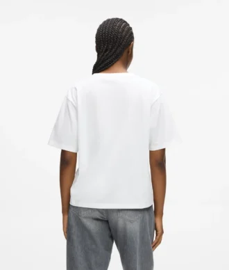T-shirt con scollo a V e orlo caratteristico