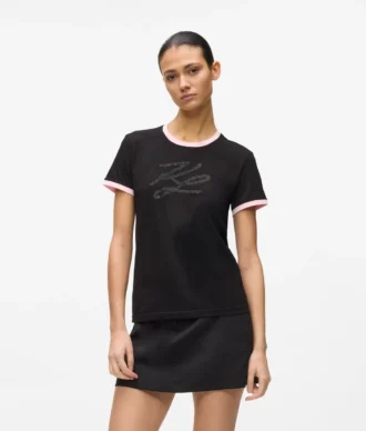 T-shirt esclusiva con logo Autograph in strass