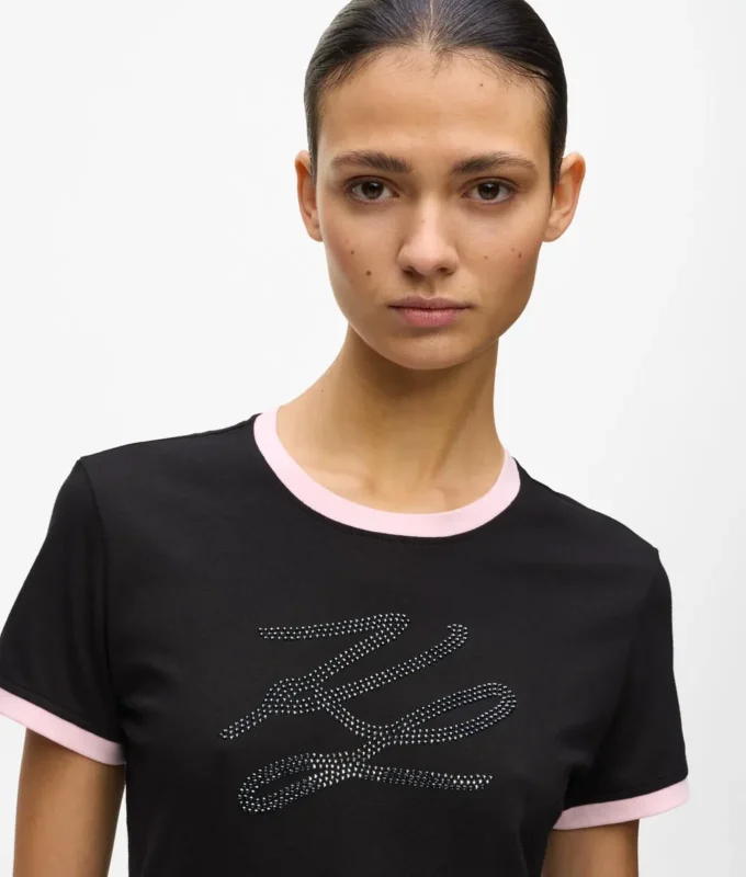 T-shirt esclusiva con logo Autograph in strass