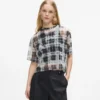 T-shirt in maglia a quadri