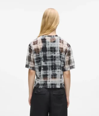 T-shirt in maglia a quadri