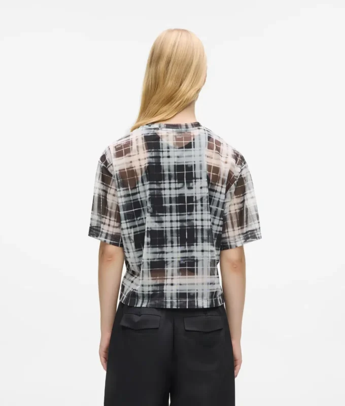 T-shirt in maglia a quadri