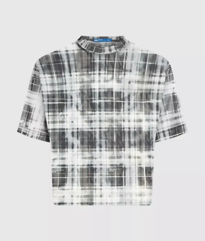 T-shirt in maglia a quadri
