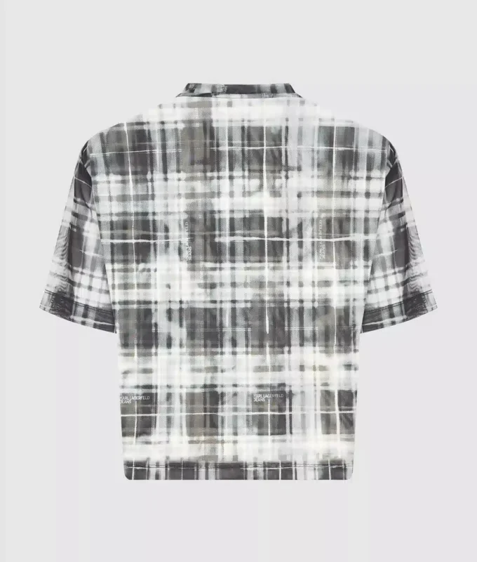 T-shirt in maglia a quadri