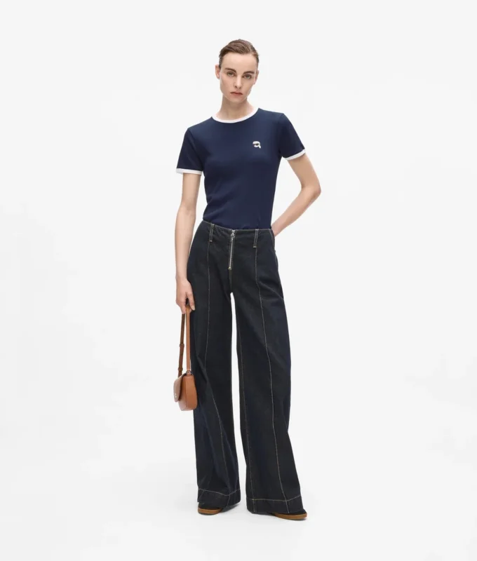 T-shirt slim fit a costine Ikon