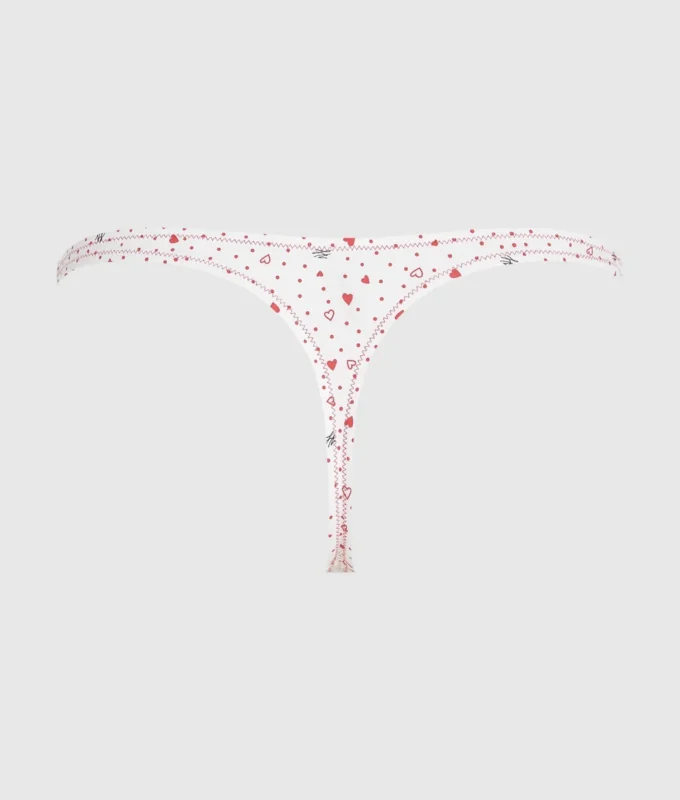 Tanga con stampa a cuori Tanga con stampa a cuori