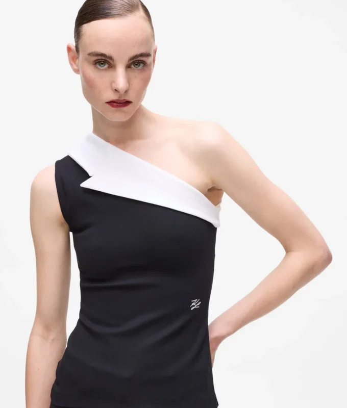 Top asimmetrico con revers Karl DNA Top asimmetrico con revers Karl DNA