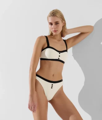 TOP BIKINI A BANDOLETTA MONOCROMATICO