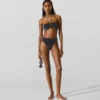 Top bikini a fascia metallizzato