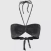 Top bikini a fascia metallizzato
