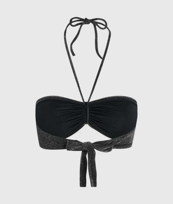 Top bikini a fascia metallizzato