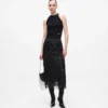 Top con scollo all’americana e strass