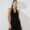TOP HALTER PLISSÉ CON FIORI TOP HALTER PLISSÉ CON FIORI