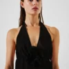 TOP HALTER PLISSÉ CON FIORI TOP HALTER PLISSÉ CON FIORI