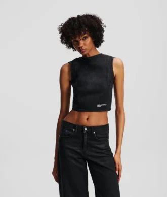 TOP IN DENIM RIVESTITO