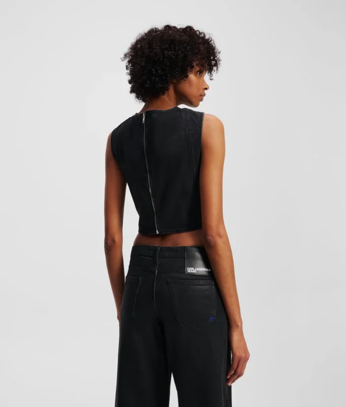 TOP IN DENIM RIVESTITO TOP IN DENIM RIVESTITO