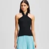 TOP IN MAGLIA CON SCOLLO ALL’ALLACCIATURA TOP IN MAGLIA CON SCOLLO ALL’ALLACCIATURA