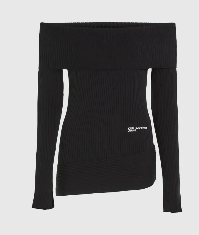 Top in maglia con spalle scoperte