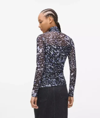 Top in maglia con stampa all-over