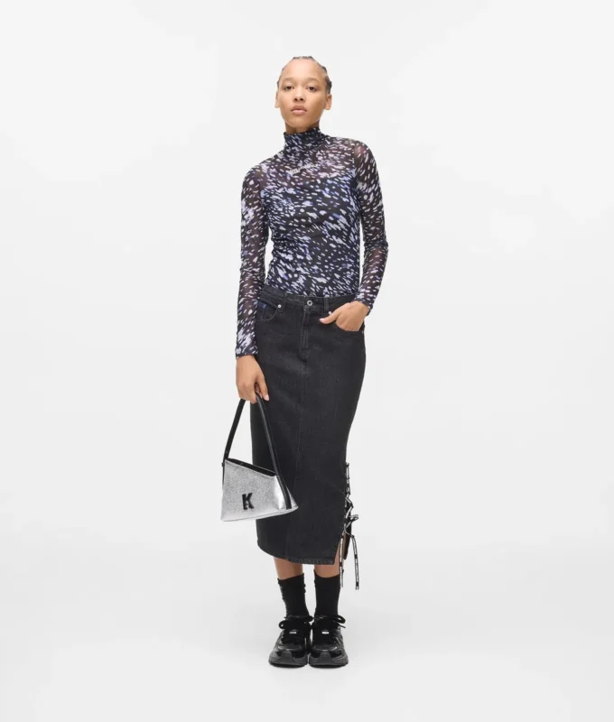 Top in maglia con stampa all-over Top in maglia con stampa all-over