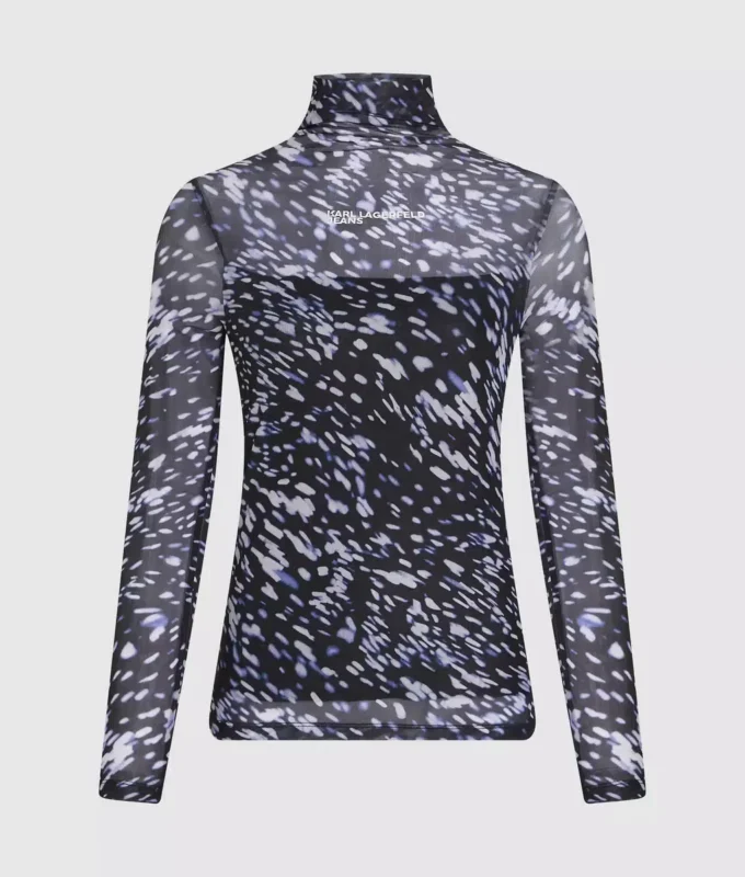 Top in maglia con stampa all-over Top in maglia con stampa all-over