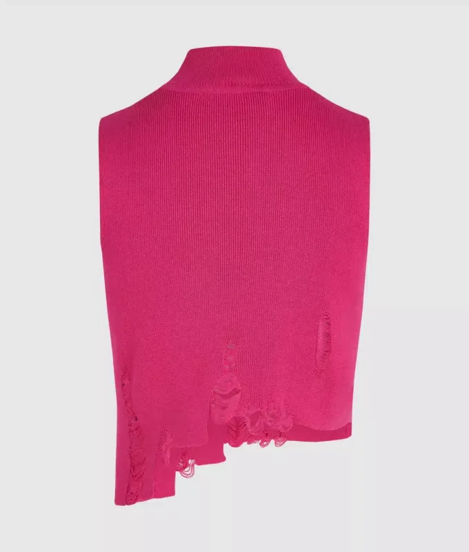 Top in maglia effetto consumato