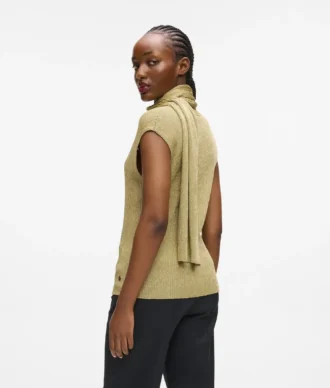 Top in maglia metallizzata