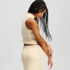 TOP SENZA MANICHE CON ZIP FRONTALE