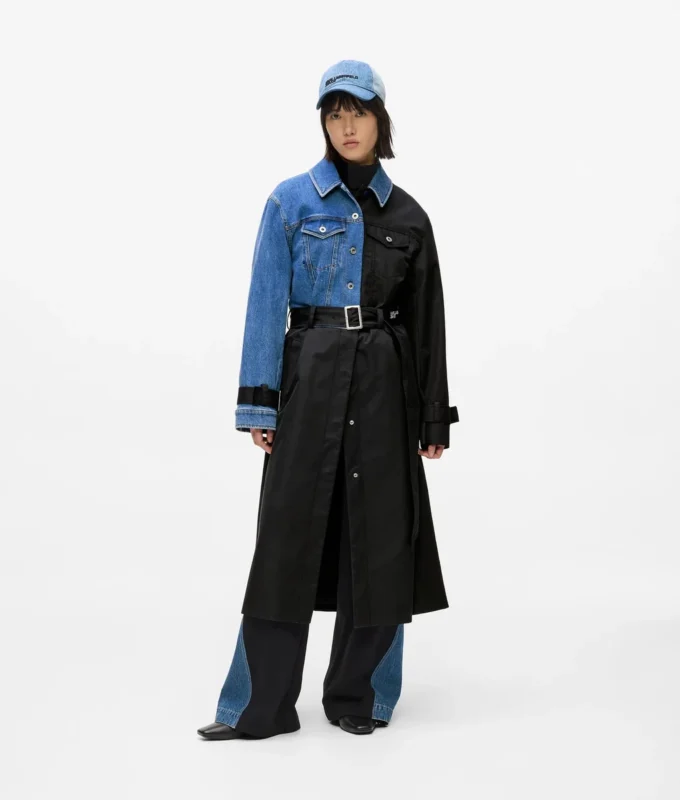 Trench con pannelli in denim Trench con pannelli in denim