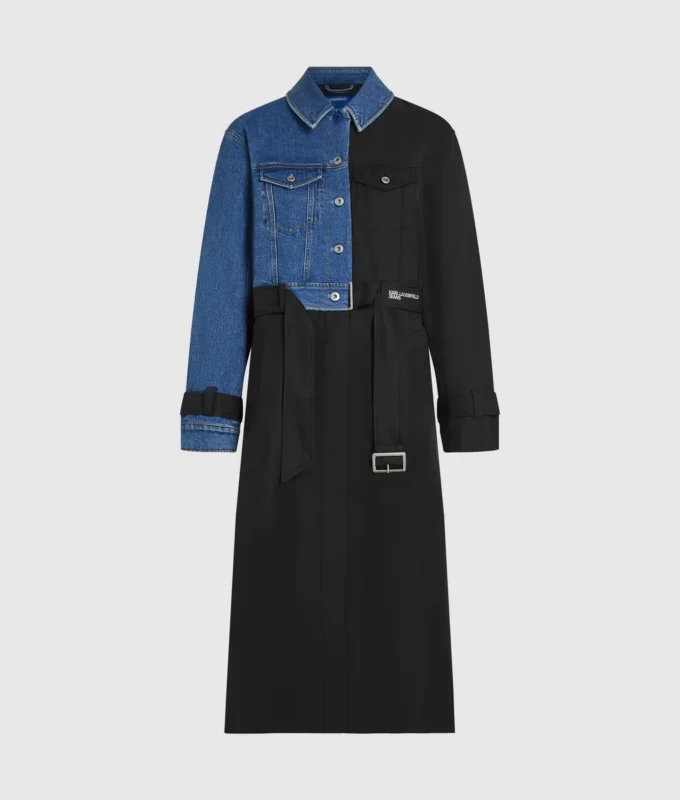 Trench con pannelli in denim Trench con pannelli in denim